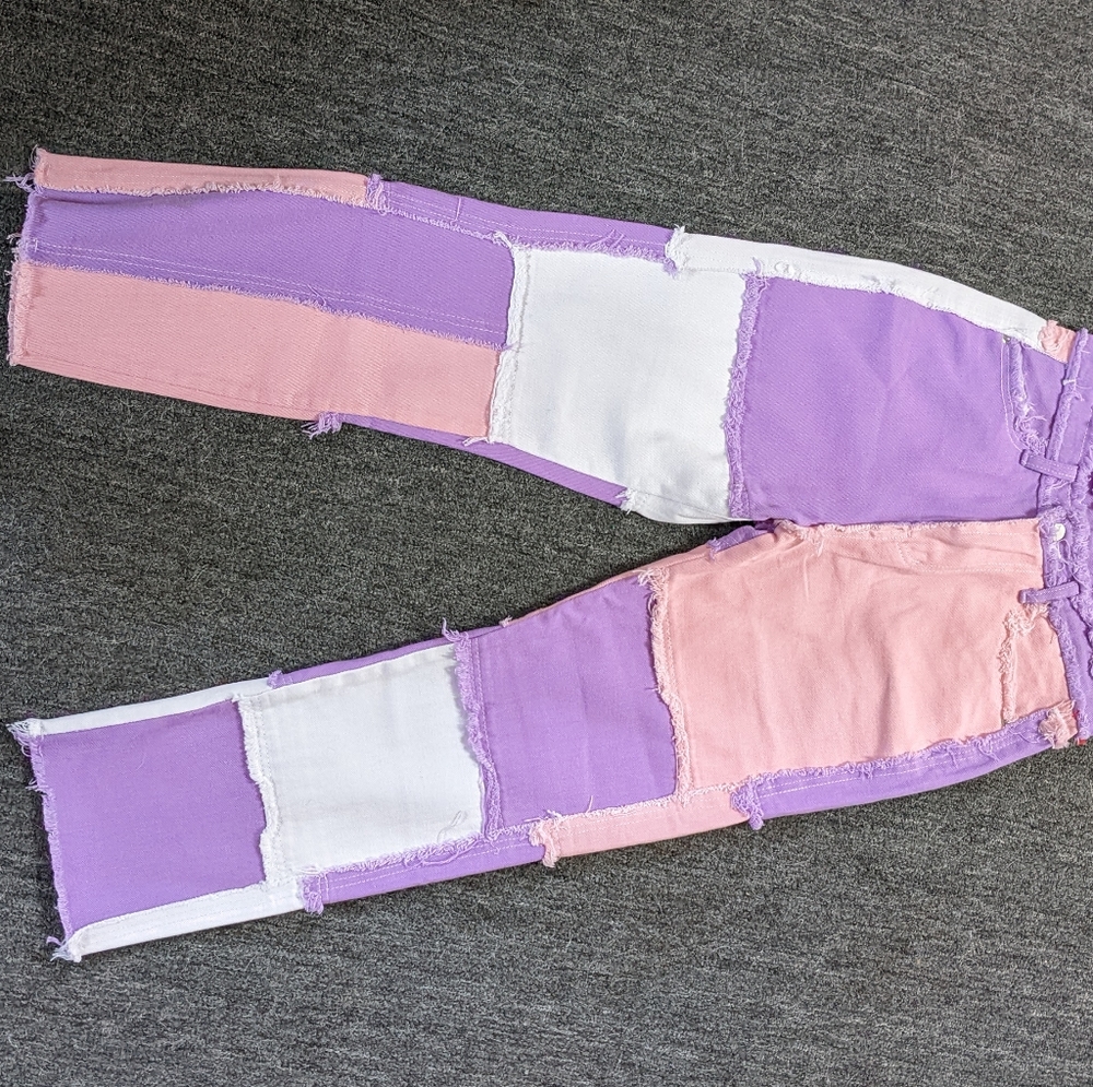 Pink and Purple patchwork pants